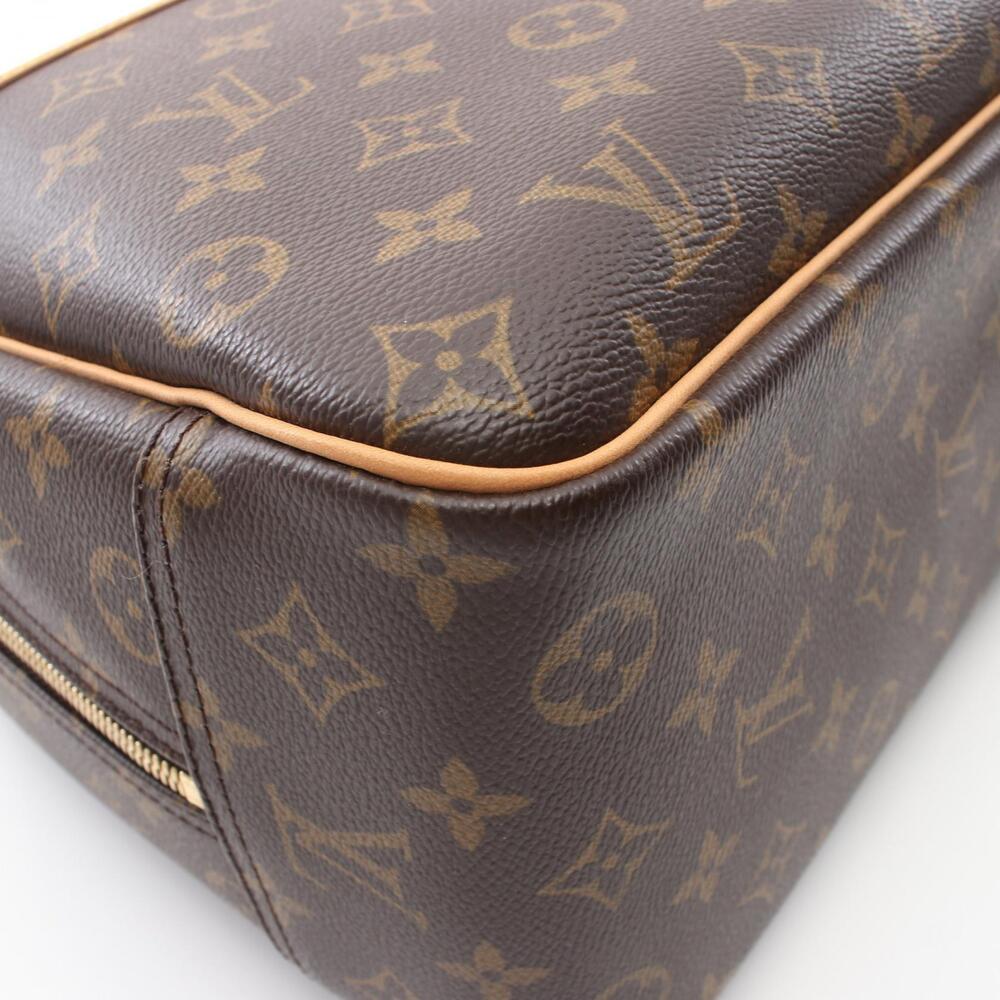 Louis Vuitton Deauville Bowling Vanity Handbag Canvas Leather Monogram Brown - Picture 6 of 7